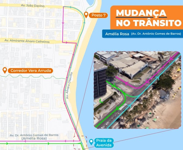 Acesso para antiga Avenida Amélia Rosa, em Maceió, terá mudança a partir de sábado