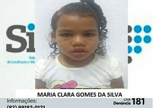 Caso Maria Clara: polícia realiza operação para localizar menina desaparecida