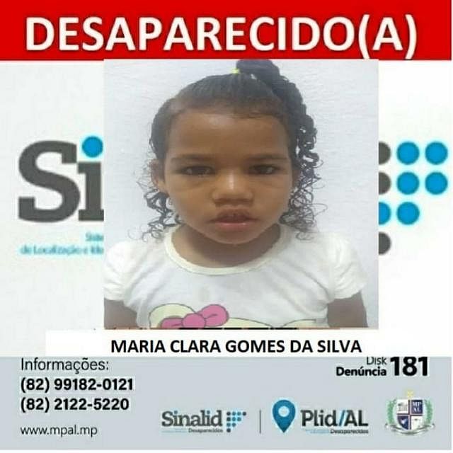 Caso Maria Clara: polícia realiza operação para localizar menina desaparecida