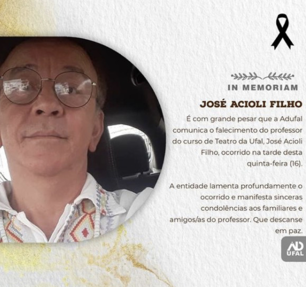 Professor de teatro da Ufal é encontrado morto dentro de casa em Maceió