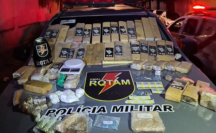 PM apreende 37 kg de maconha e outros 4 tipos de drogas em Cidade Universitária