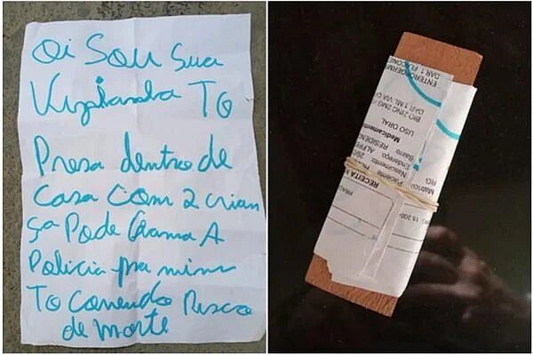 “Risco de morte”: mulher manda bilhete a vizinha sobre cárcere privado