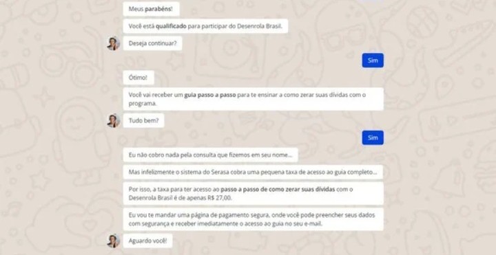 Golpistas fazem distribuição de links falsos do programa “Desenrola Brasil” no Facebook e WhatsApp