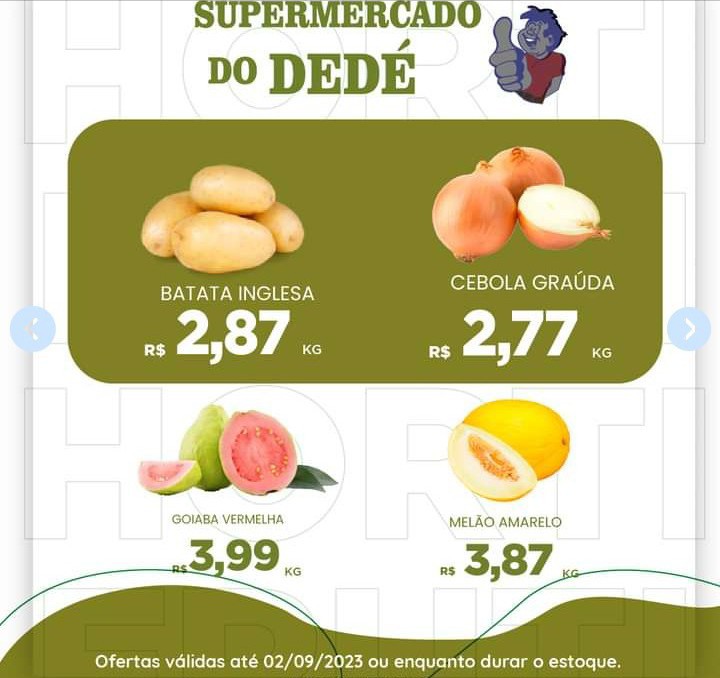 Ofertas válidas até o dia 02/09/2023 no supermercado do Dedé