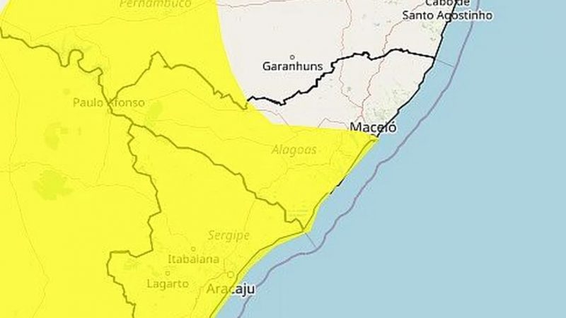 Aumenta para 68 o número de municípios de alagoanas que estão sob prevenção do  Instituto Nacional de Meteorologia (Inmet)