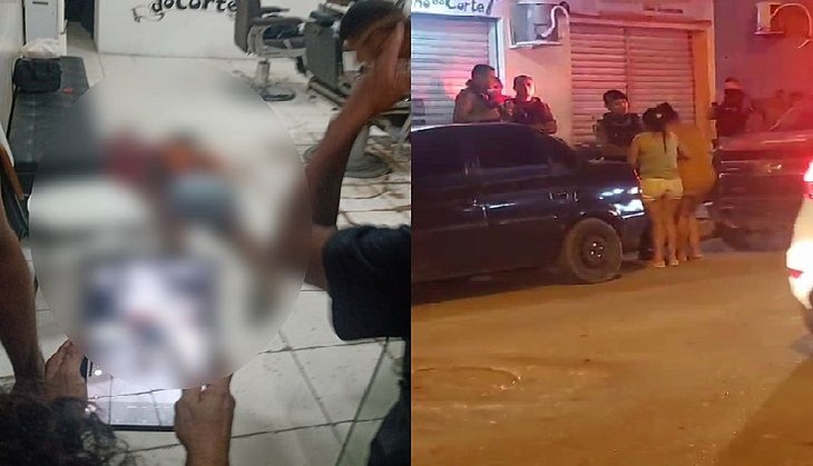 Polícia divulga imagens do momento em que suspeito chega a barbearia para matar cliente