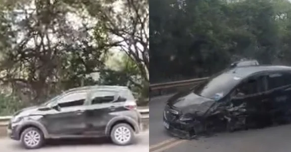 [Vídeo] Colisão entre carros deixa um pessoa ferida na BR-315 em Satuba