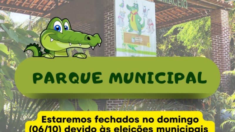 Parque Municipal fecha no domingo (6) por conta das eleições