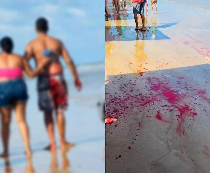 VIDEO: Após provocação, homem é esfaqueado na praia do Peba