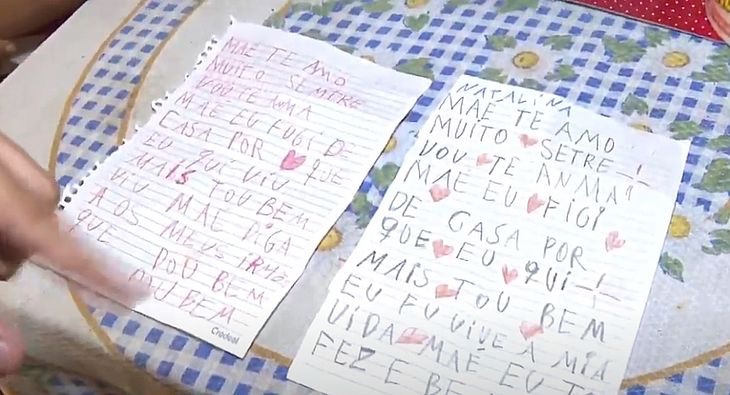 Menina de 11 anos deixa bilhete para mãe após fugir de casa: “fui viver minha vida”