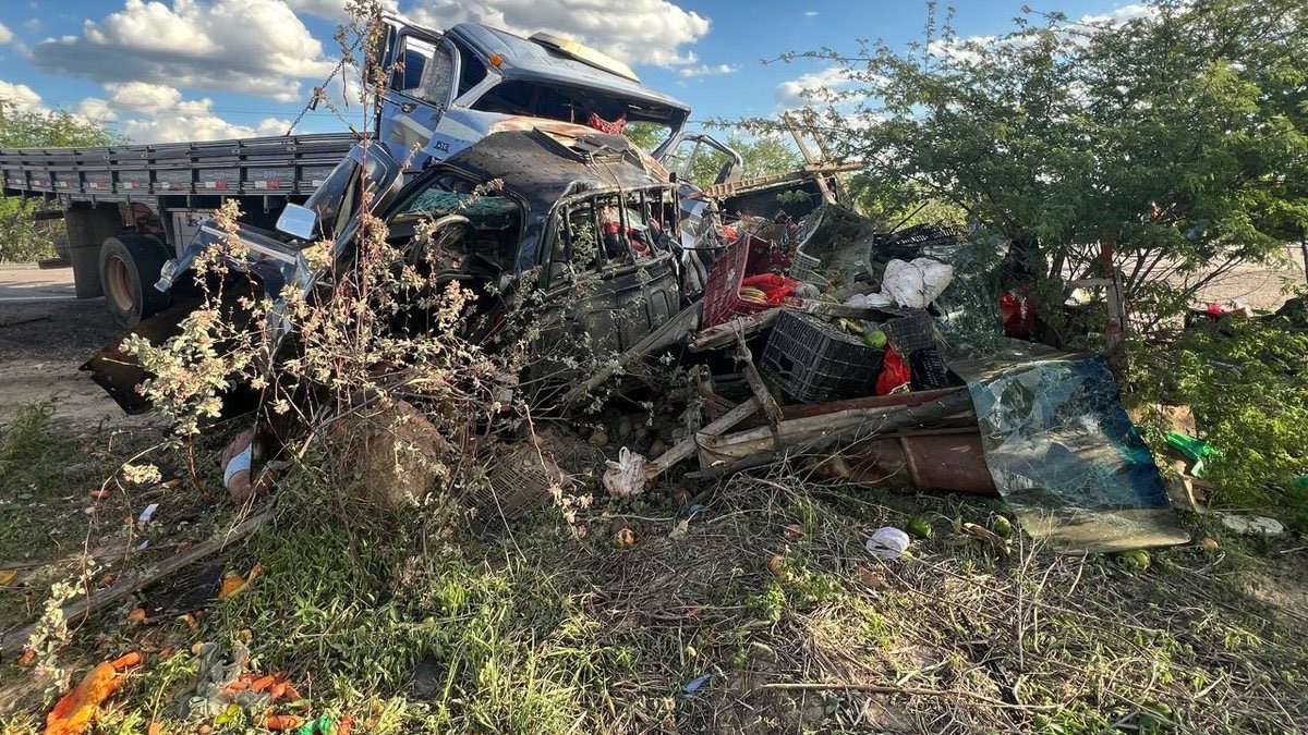 Três pessoas morrem em colisão entre caminhonete e caminhão no Sertão de Alagoas